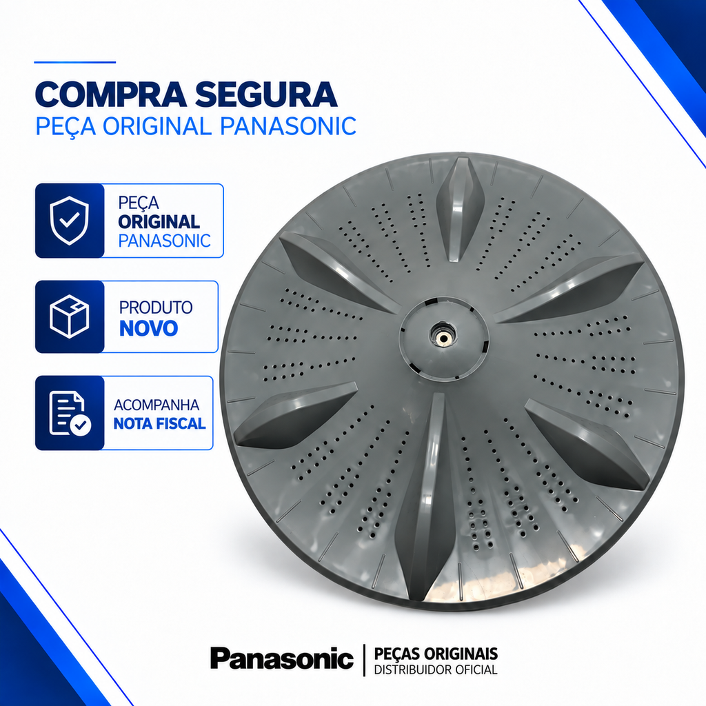 Agitador Pulsador Lavadora Panasonic Original Para os Modelos NA-F120B5 NA-F140B5 NA-F140B6 NA-F160B5 NA-F160B6 NA-F160P5 NA-F170P6 NA-F170B7