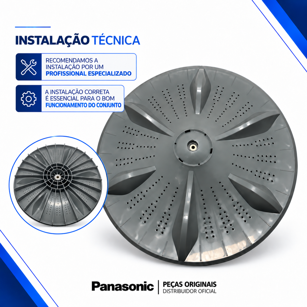 Agitador Pulsador Lavadora Panasonic Original Para os Modelos NA-F120B5 NA-F140B5 NA-F140B6 NA-F160B5 NA-F160B6 NA-F160P5 NA-F170P6 NA-F170B7