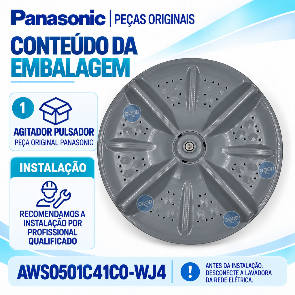 Agitador Pulsador Para Lavadora Panasonic Original Para os Modelos NA-F120B1 NA-F130B1 NA-F140B1 NA-F150B1