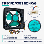 Cooler Ventilador Interno Geladeira Panasonic Original ARAGFA200031-CS Para todos os modelos