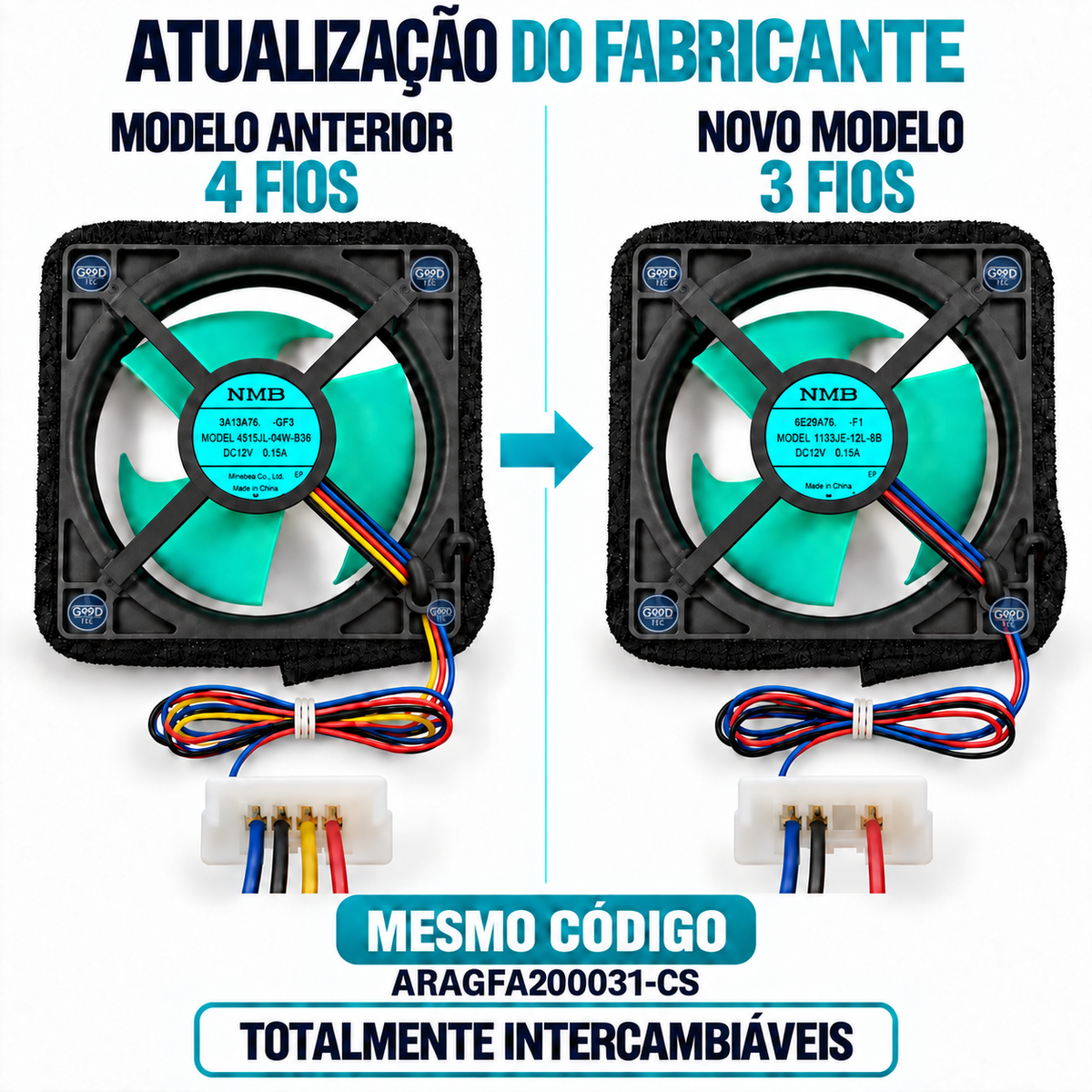 Cooler Ventilador Interno Geladeira Panasonic Original ARAGFA200031-CS | Nova Versão Do Fabricante