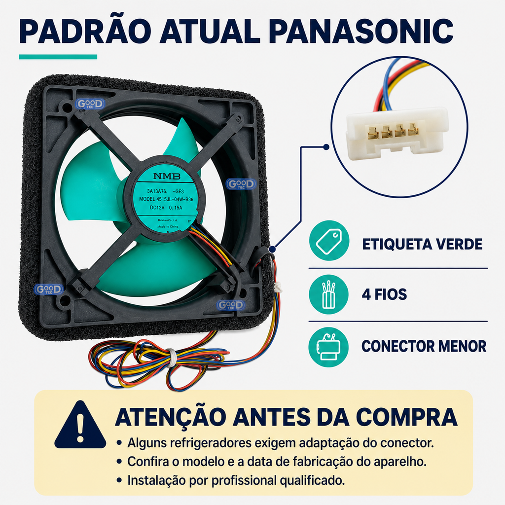 Cooler Ventilador Interno Geladeira Panasonic Original ARAGFA200031-CS Para todos os modelos