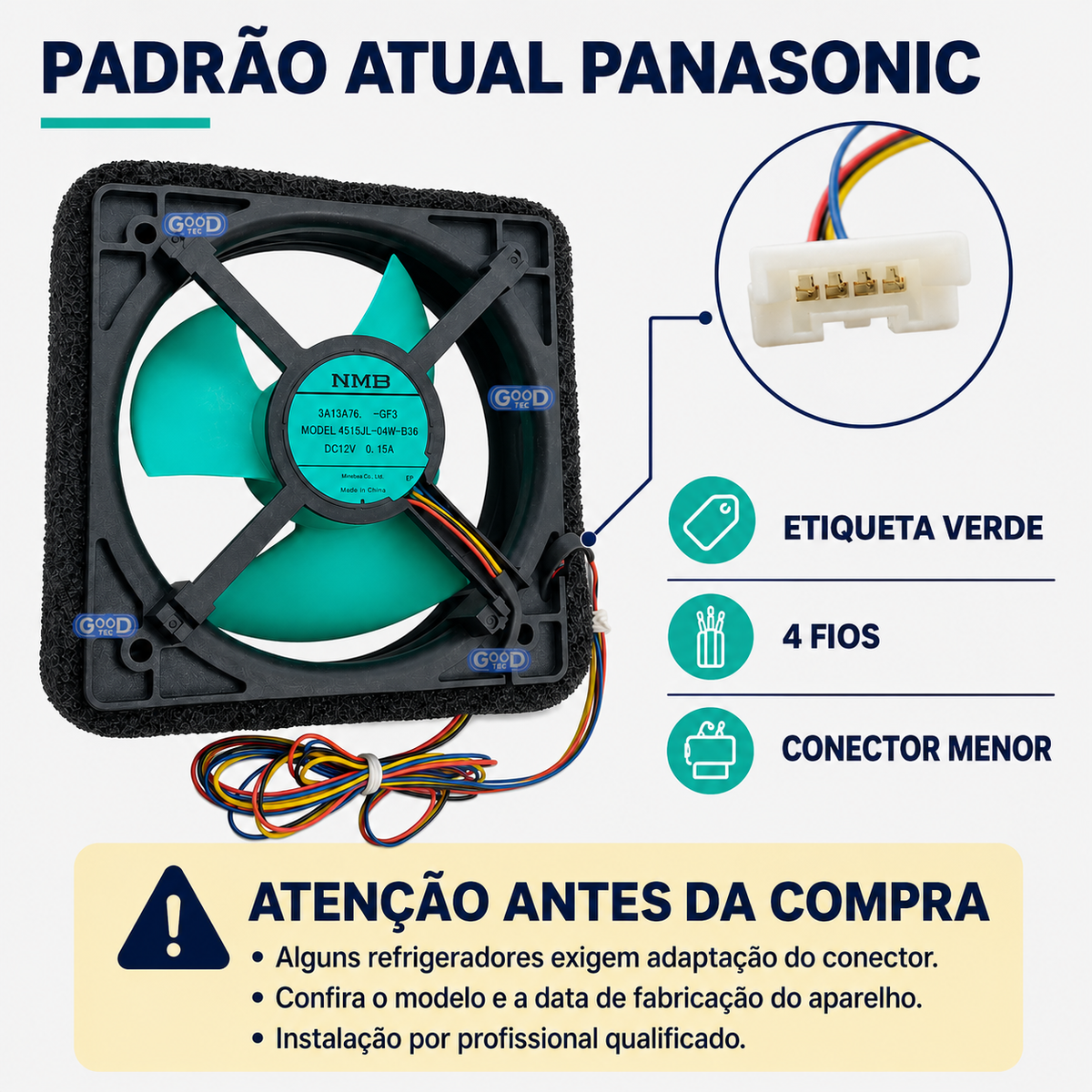 Cooler Ventilador Interno Geladeira Panasonic Original ARAGFA200031-CS Para todos os modelos