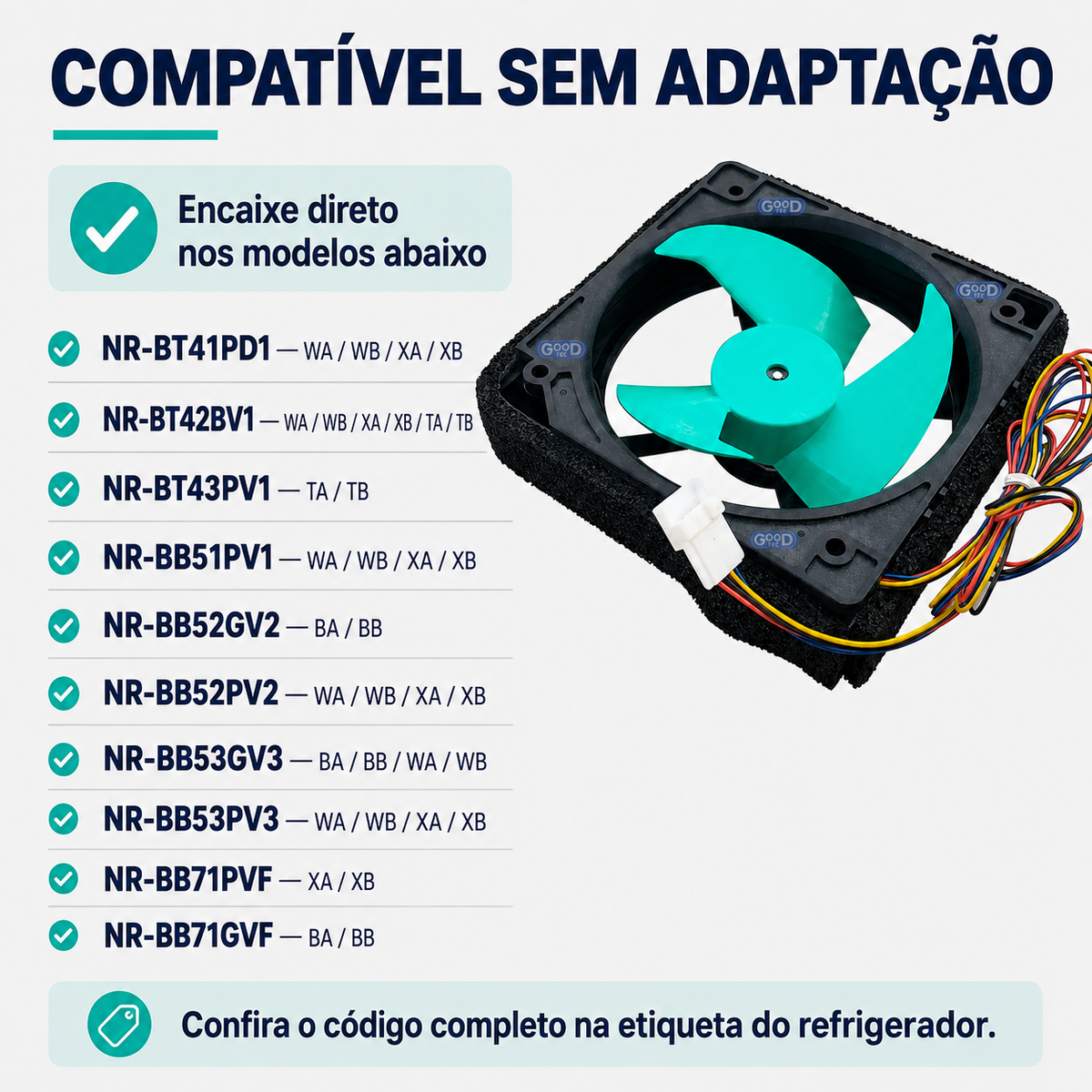 Cooler Ventilador Interno Geladeira Panasonic Original ARAGFA200031-CS Para todos os modelos