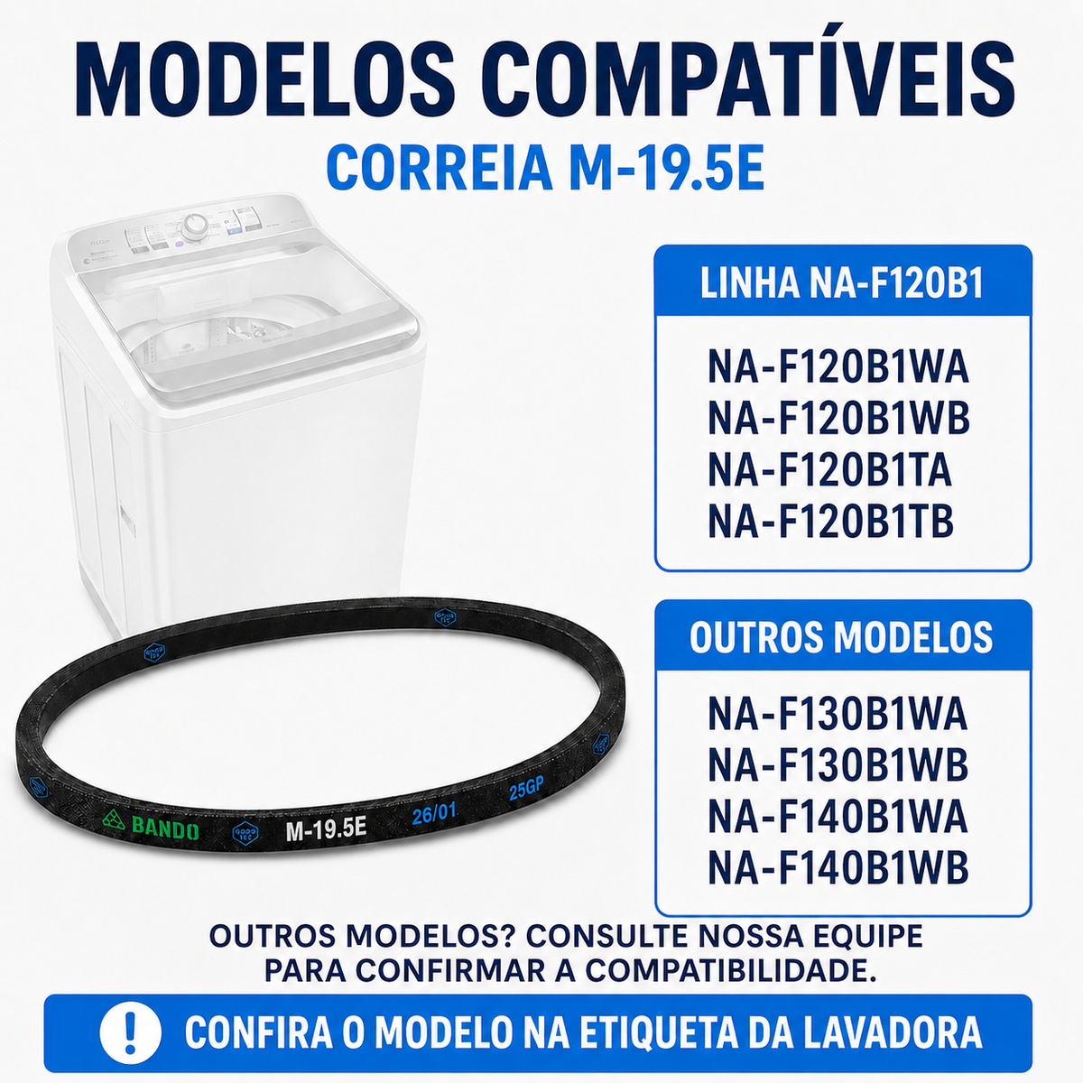Correia Lavadora Panasonic Original M-19.5E F120 F130 F140