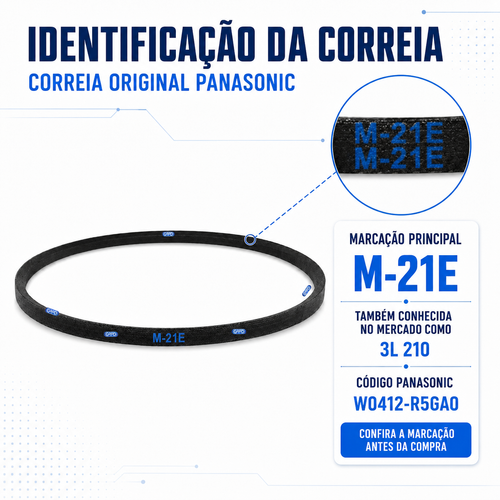Correia Para Lavadora Panasonic Original M-21E / 3L 210