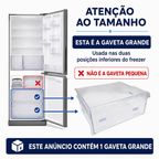 Gaveta do freezer original Panasonic ARAHCJA00132 Compatível com os modelos BT50, BT51, BT55, BB51, BB52, BB53, BB64, BB65 e BB71