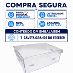 Gaveta do freezer original Panasonic ARAHCJA00132 Compatível com os modelos BT50, BT51, BT55, BB51, BB52, BB53, BB64, BB65 e BB71