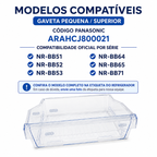 Gaveta superior do compartimento do freezer do refrigerador Panasonic original para os modelos NR-BB51, BB52, BB53, BB64, BB65 e BB71 ARAHCJ800021