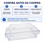 Gaveta superior do compartimento do freezer do refrigerador Panasonic original para os modelos NR-BB51, BB52, BB53, BB64, BB65 e BB71 ARAHCJ800021