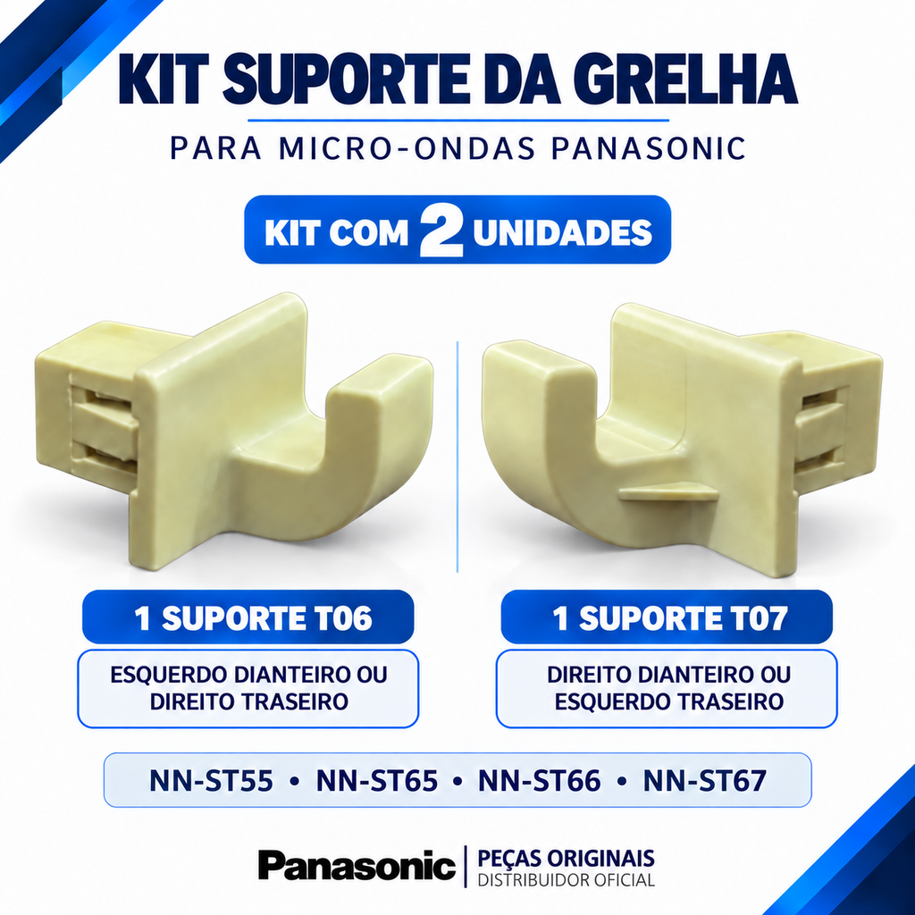 Kit 2 Suportes da Grelha para Micro-ondas Panasonic Para os modelos NN-ST55, NN-ST65, NN-ST66 e NN-ST67 - Posições T06 e T07