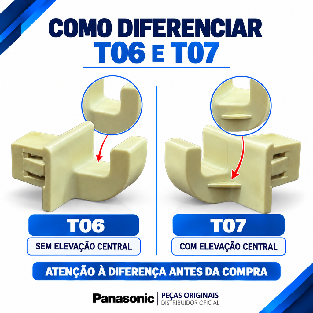 Kit 2 Suportes da Grelha para Micro-ondas Panasonic Para os modelos NN-ST55, NN-ST65, NN-ST66 e NN-ST67 - Posições T06 e T07