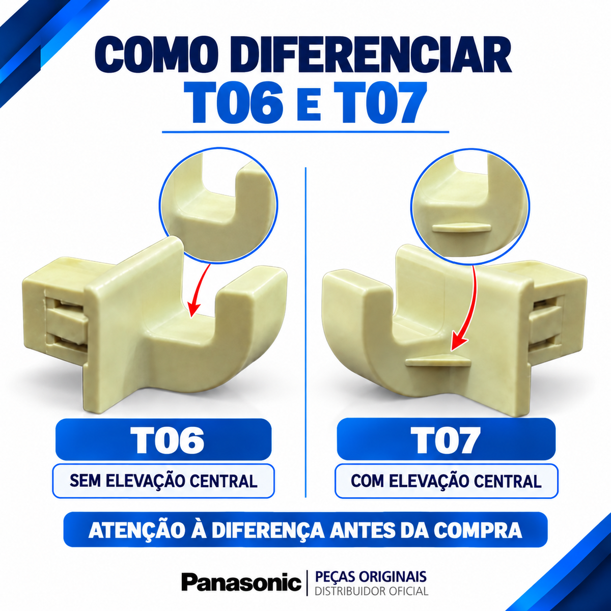 Kit 2 Suportes da Grelha para Micro-ondas Panasonic Para os modelos NN-ST55, NN-ST65, NN-ST66 e NN-ST67 - Posições T06 e T07