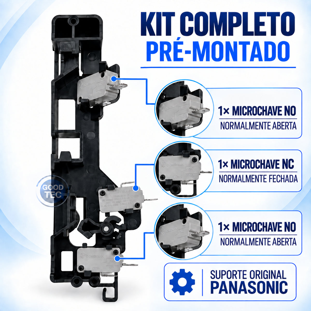 Kit 3 Microchaves com Suporte para Micro-ondas Panasonic