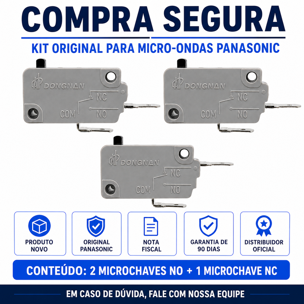 Kit 3 Microchaves Microondas Panasonic 2 NO + 1 NC