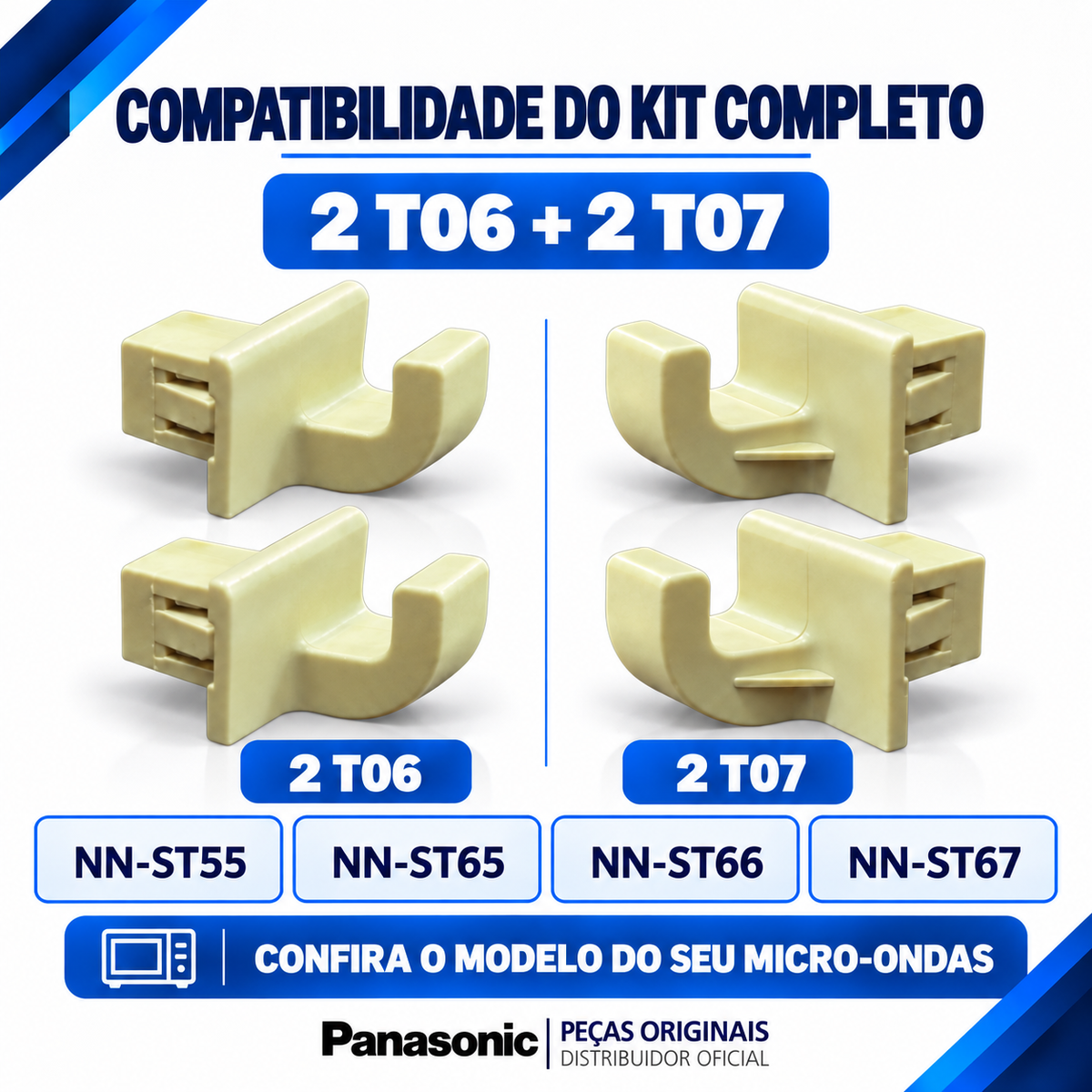 Kit Completo de Suportes da Grelha para Micro-ondas Panasonic Para os modelos NN-ST55, NN-ST65, NN-ST66 e NN-ST67
