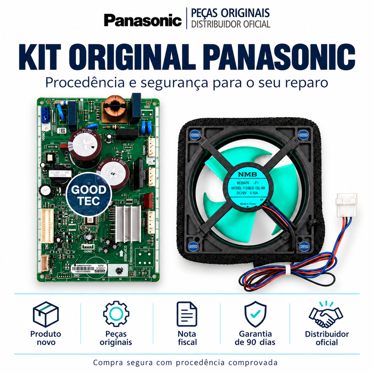 Kit Placa + Ventilador Panasonic NR-BB71 Compressor GMCC - Código ARBPC1A10751 Voltagem 110v/127v