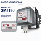 Magnetron Witol 2M519J para Micro-ondas Panasonic Original 17470000A01344