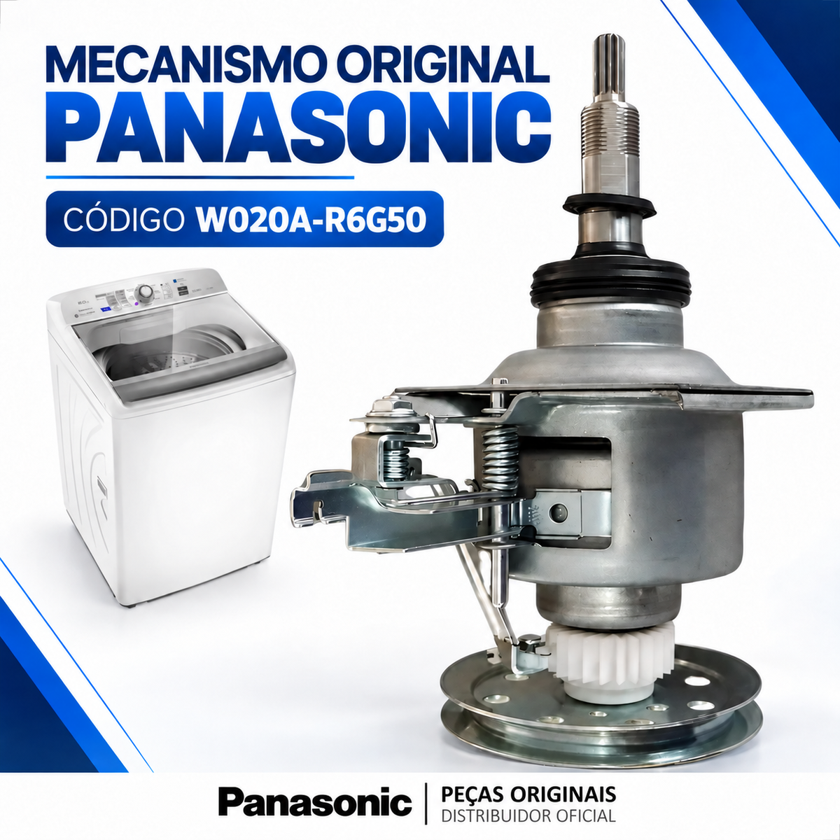 Mecanismo Original Lavadora Panasonic W020A-R6G50 Para os modelos: F140B6 F160B6 F170P6 F180P7 Entre outros