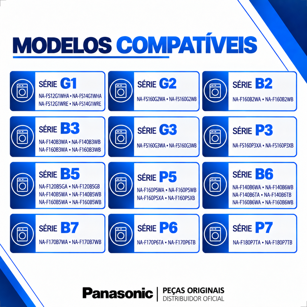 Mecanismo Original Lavadora Panasonic W020A-R6G50 Para os modelos: F140B6 F160B6 F170P6 F180P7 Entre outros