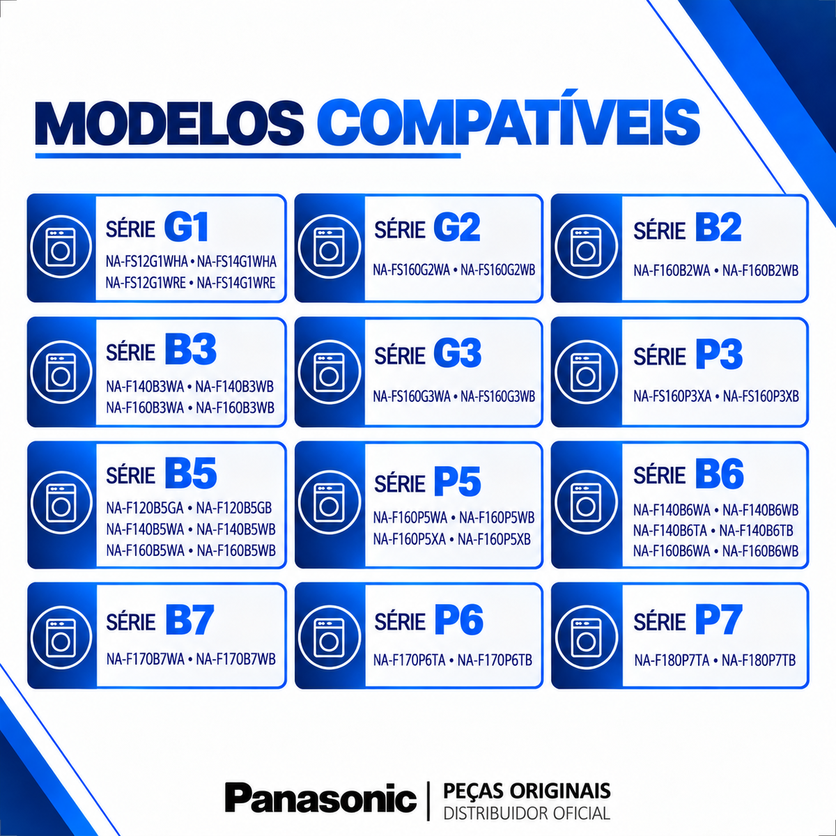 Mecanismo Original Lavadora Panasonic W020A-R6G50 Para os modelos: F140B6 F160B6 F170P6 F180P7 Entre outros