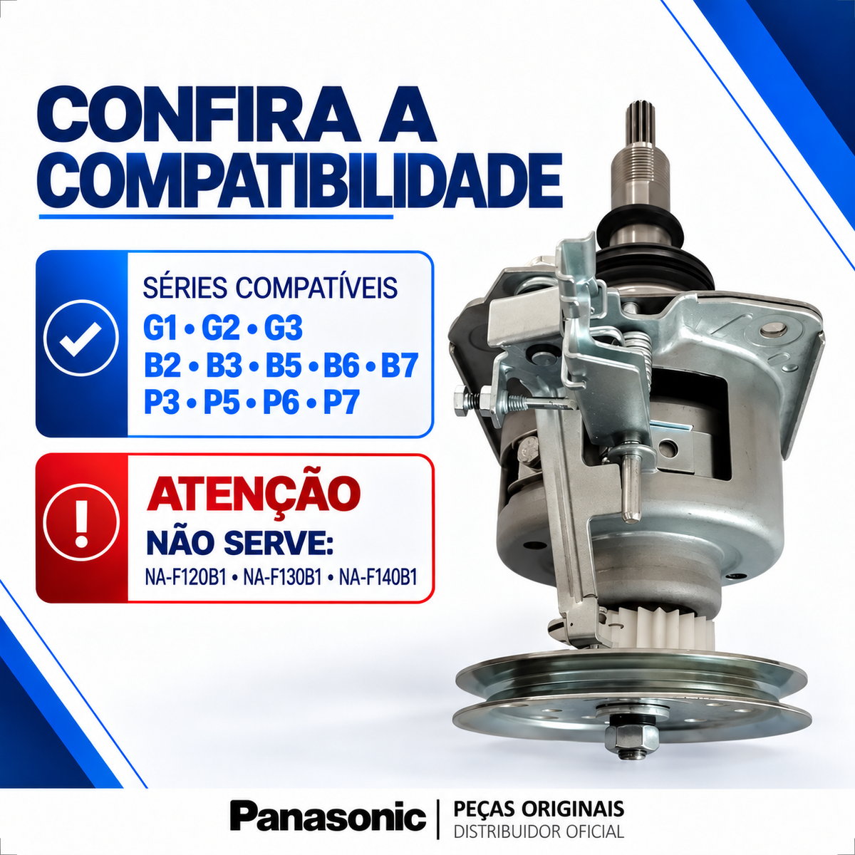 Mecanismo Original Lavadora Panasonic W020A-R6G50 Para os modelos: F140B6 F160B6 F170P6 F180P7 Entre outros