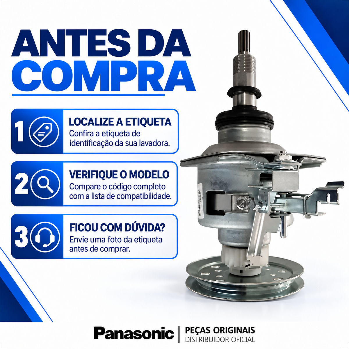 Mecanismo Original Lavadora Panasonic W020A-R6G50 Para os modelos: F140B6 F160B6 F170P6 F180P7 Entre outros