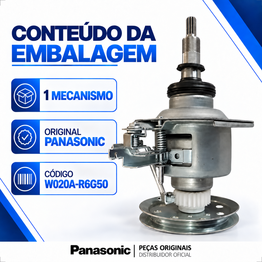 Mecanismo Original Lavadora Panasonic W020A-R6G50 Para os modelos: F140B6 F160B6 F170P6 F180P7 Entre outros