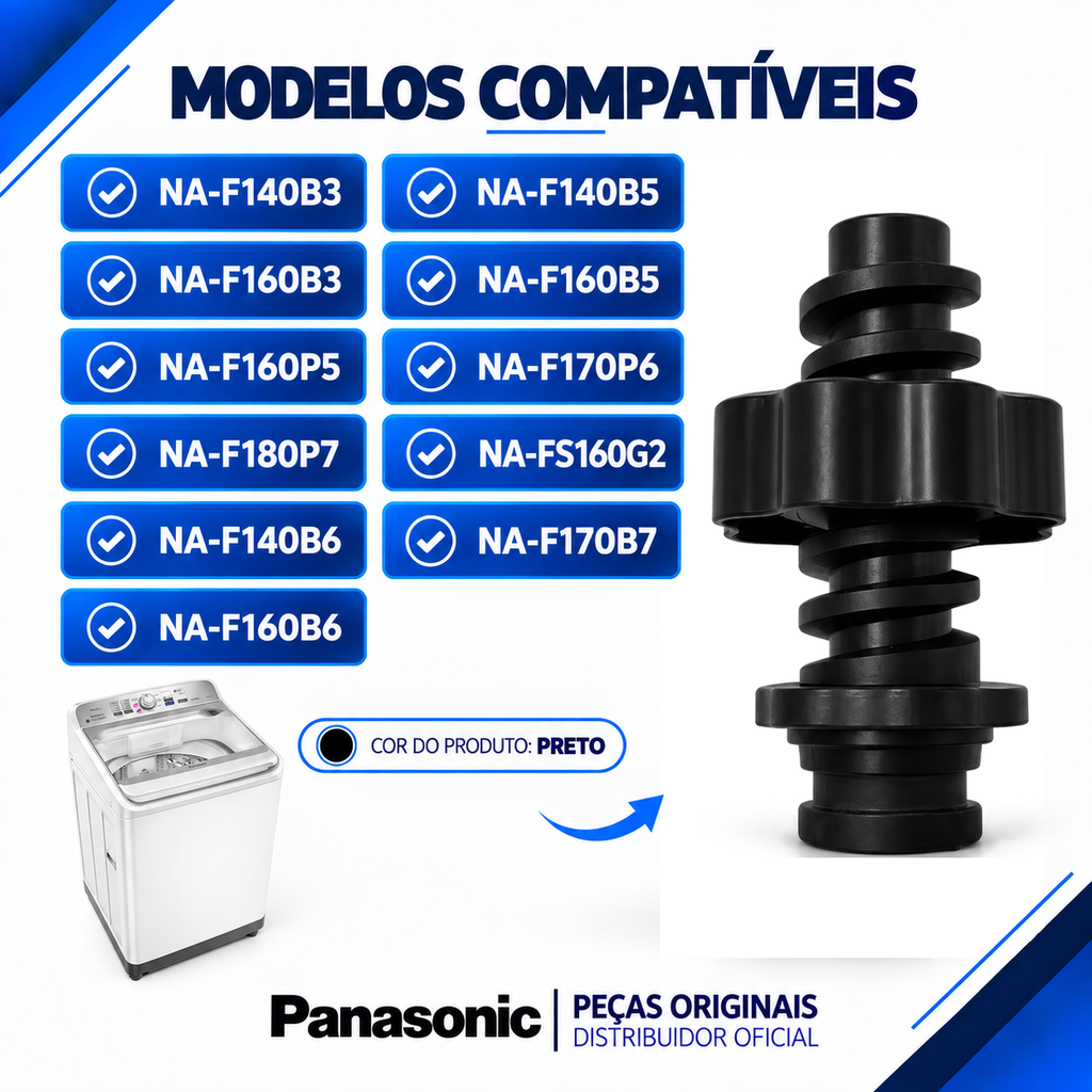 Pé Nivelador para Máquina de Lavar Panasonic Para os Modelos NA-F140B3 NA-F140B5 NA-F140B6 NA-F160B3 NA-F160B5 NA-F160B6 NA-F160P5 NA-F170P6 NA-F170B7