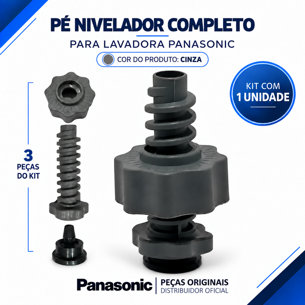 Pé Nivelador Para Máquina de Lavar Panasonic Para os Modelos NA-F120B1 NA-F130B1 NA-F140B1 NA-F150B1 NA-F180D1 NA-F190D1 NA-F180G1 NA-F190G1