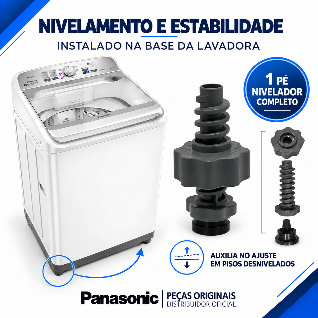Pé Nivelador Para Máquina de Lavar Panasonic Para os Modelos NA-F120B1 NA-F130B1 NA-F140B1 NA-F150B1 NA-F180D1 NA-F190D1 NA-F180G1 NA-F190G1