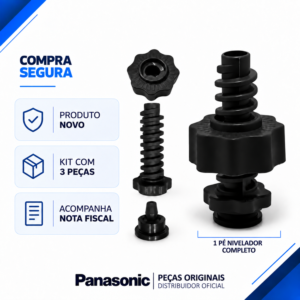 Pé Nivelador Para Máquina de Lavar Panasonic Para os Modelos NA-F120B1 NA-F130B1 NA-F140B1 NA-F150B1 NA-F180D1 NA-F190D1 NA-F180G1 NA-F190G1