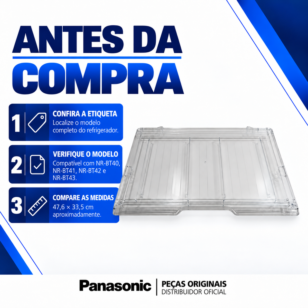 Prateleira do Freezer Original Panasonic ARAHTDD05010 Para os modelos BT40 BT41 BT42 BT43 BT44