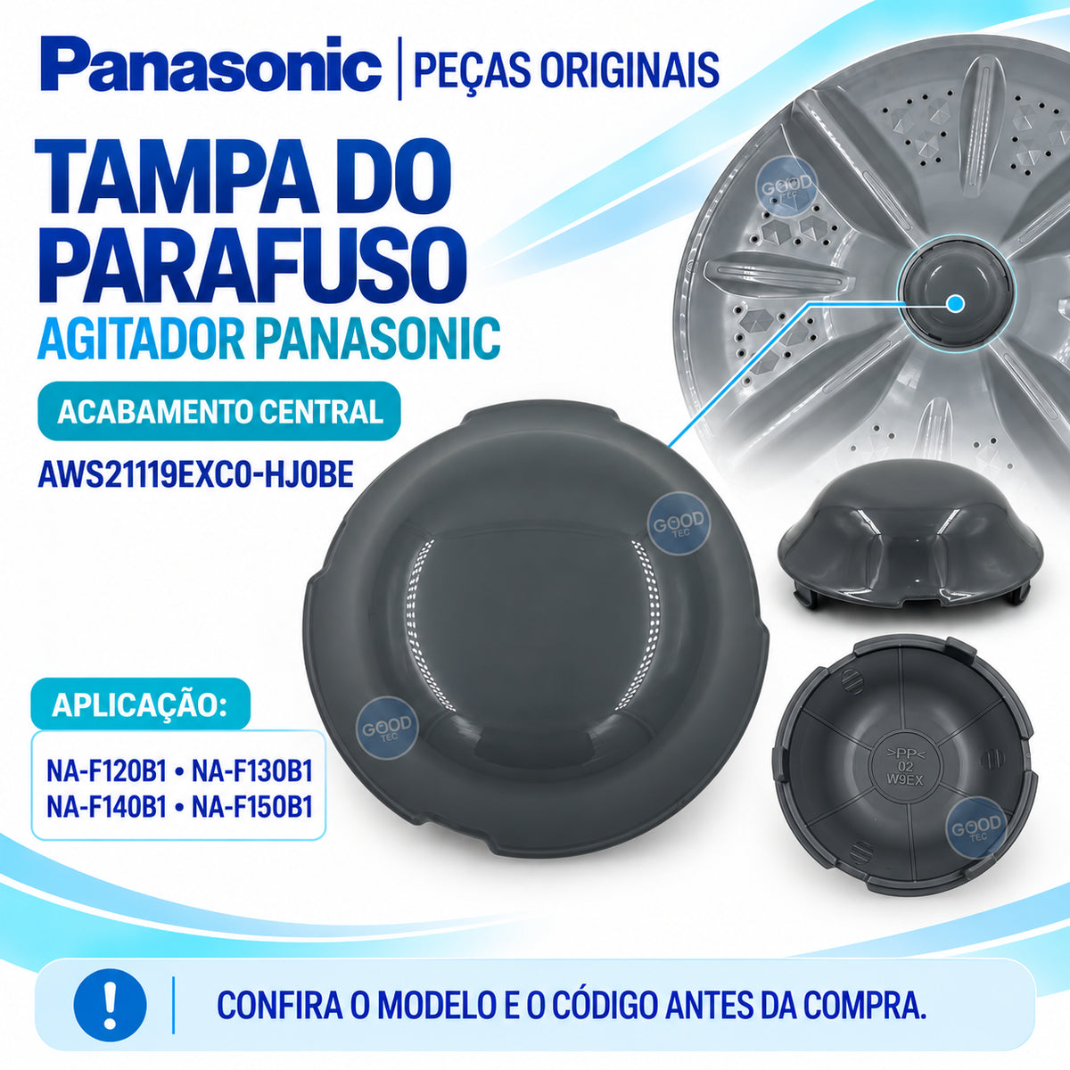 Tampa do Agitador Panasonic Para os modelos F120B1 F130B1 F140B1 F150B1
