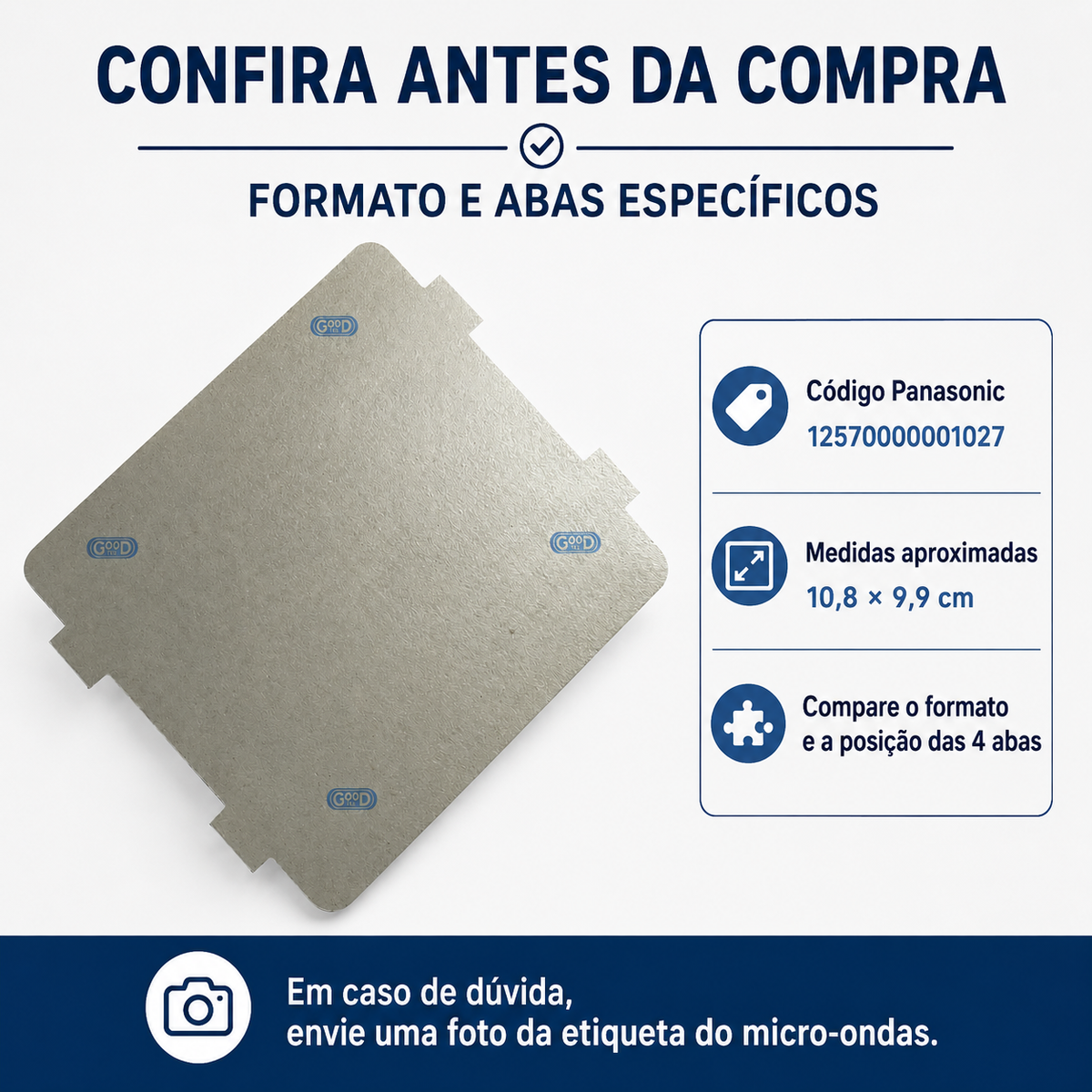 Tampa guia de ondas Mica Original Panasonic para Micro-ondas 12570000001027