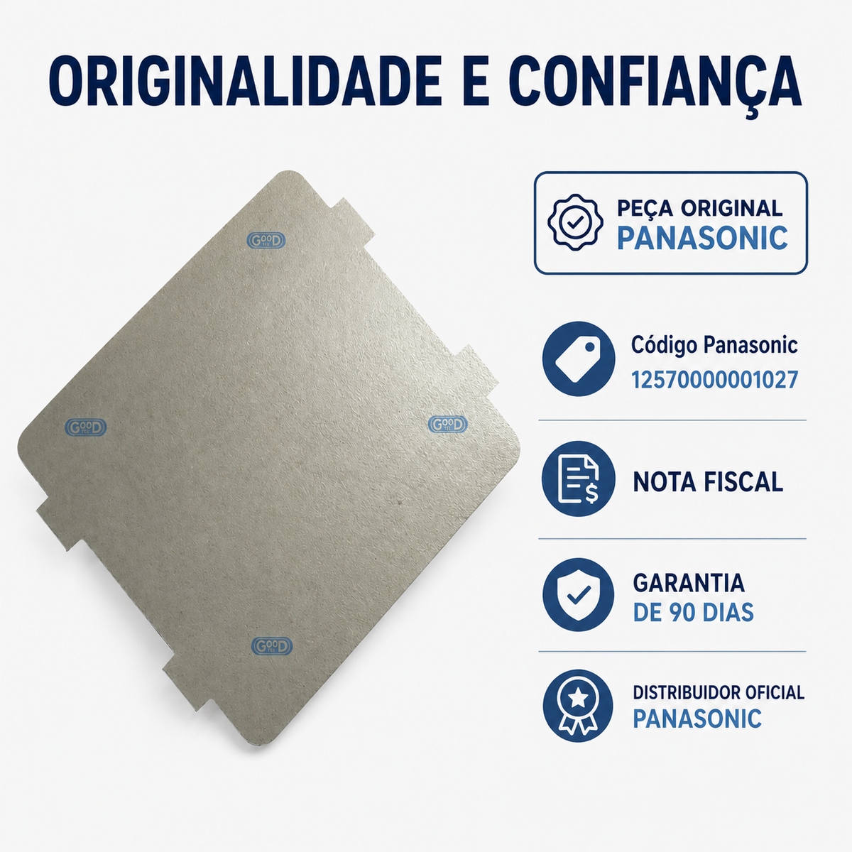 Tampa guia de ondas Mica Original Panasonic para Micro-ondas 12570000001027