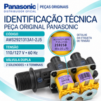 Válvula Entrada Água Lavadora Panasonic Original 127V - 2 vias - Para os modelos: NA-F120B1 NA-F130B1 NA-F140B1 NA-F150B1 NA-F180D1 NA-F190D1