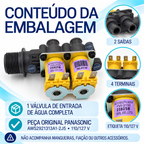 Válvula Entrada Água Lavadora Panasonic Original 127V - 2 vias - Para os modelos: NA-F120B1 NA-F130B1 NA-F140B1 NA-F150B1 NA-F180D1 NA-F190D1